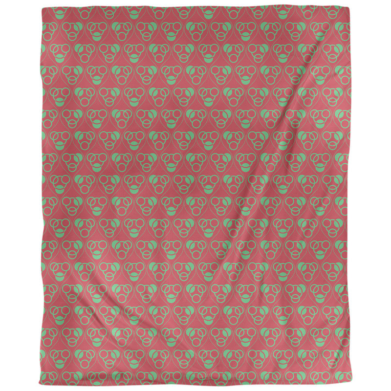 Tissu d’ondulations et cercles fêtes, Rouge / Vert, L 58 po x l 36 po, Faux lin