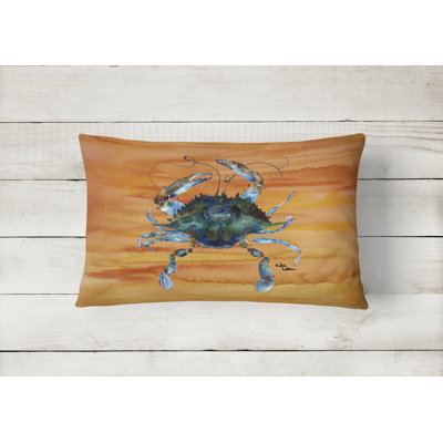 Crab Outdoor Reversible Throw Pillow