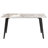 62.99" Modern Artificial Stone White Pandora Straight Edge Black Metal Leg Dining Table-Can Accommodate 6 People(Dining Table Only)-1093735179