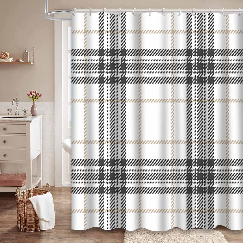 Rideau de douche Tartan, L 72 po x l 84 po