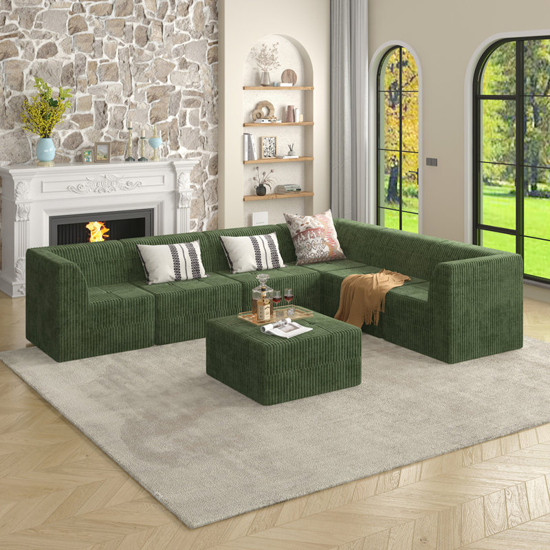 Canapé modulaire Boneless L, Vert