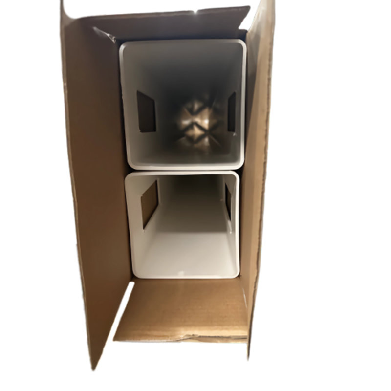 Ensemble de 2 poteaux pour clôture en vinyle blanc