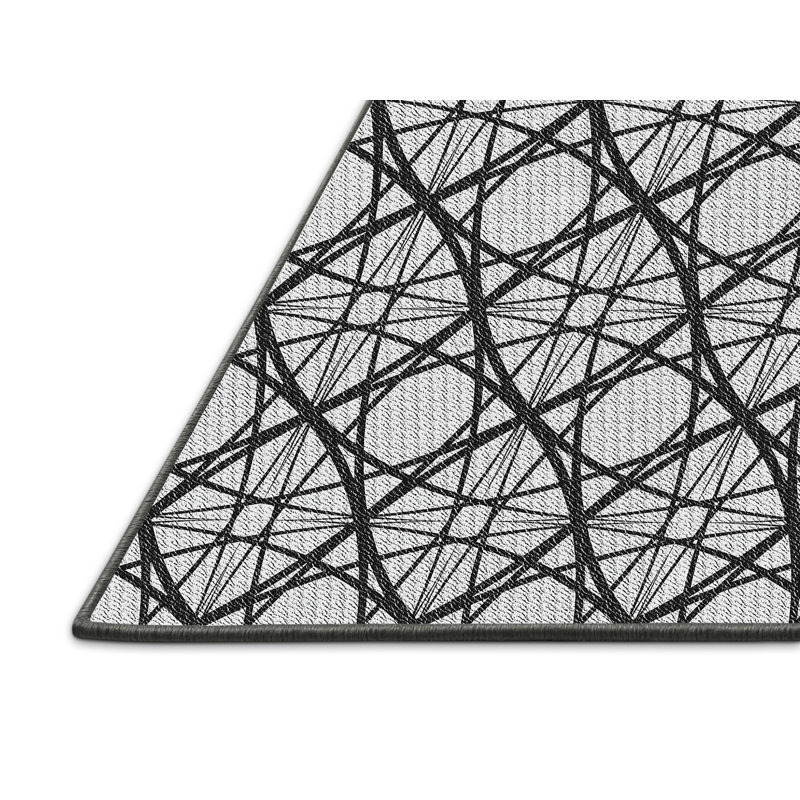 Tapis à motif abstrait gris / noir, Rectangle 6 pi x 9 pi