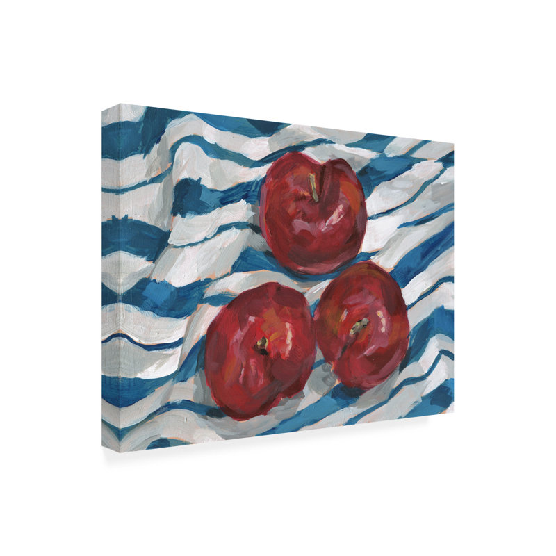 Art sur toile, trois prunes bolognaises, H 14 po x l 19 po