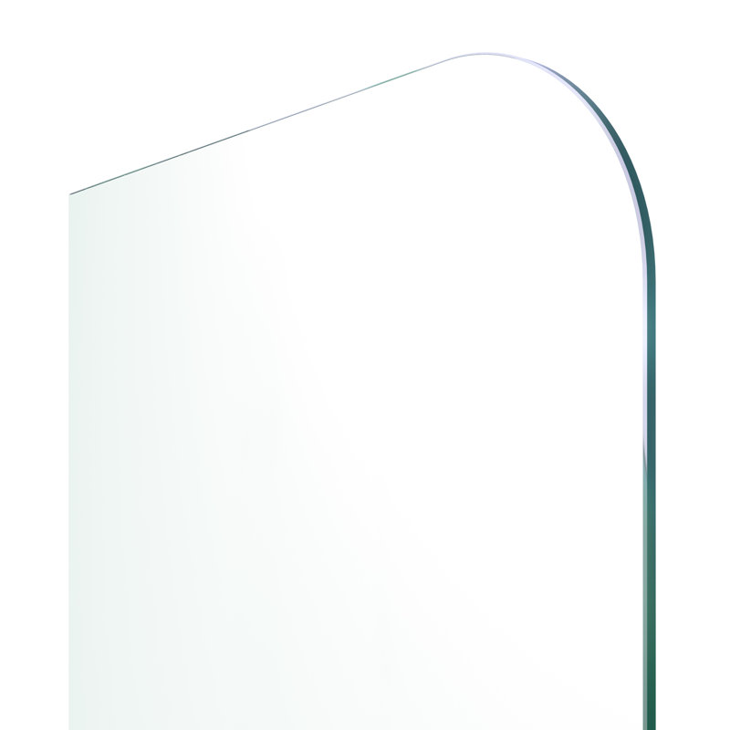 Solaris 40 in. x 78 in. Fully Frameless Radius Single Fixed Shower Panel, Matte Black