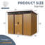 Rangement extérieur en métal 8 pi x 6 pi avec portes coulissantes verrouillables et plaque transparente-114766644