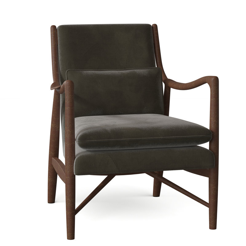 Fauteuil Cole, Polyester 9953 Loden, Amande chamois