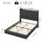 Upholstered Floating Bed With LED Lights, Charging Port-1245383726-1242522564