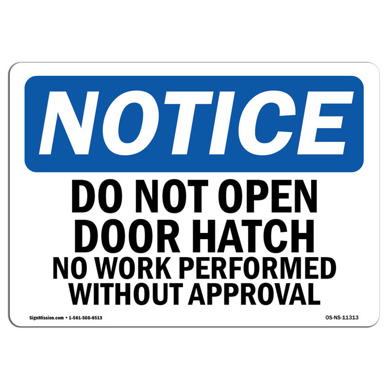 Panneau «Do Not Open», H 12 po x l 18 po x P 0,1 po