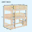 Lit superposé simple en bois d'hévéa simple avec échelles et conception amovible, finition naturelle, peu encombrante et durable-1160824045
