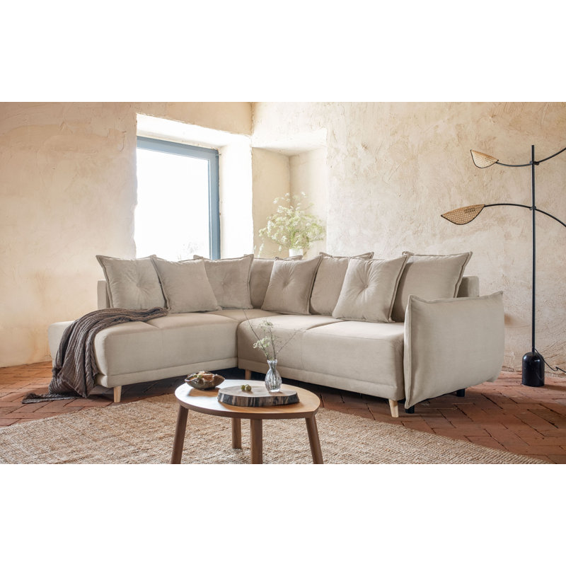 Lazy Lukka 6 Seater Sofa Bed, Beige, Left Hand Facing