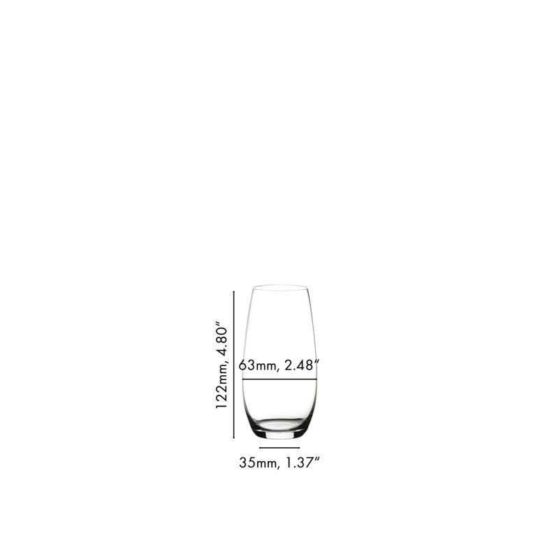 Clear Glass Stemless Champagne Tumblers Set of 2
