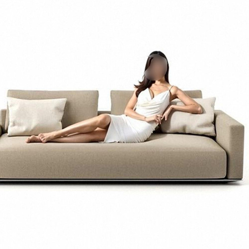 Élégante chaise en bois massif de coton et lin, Orienté à droite