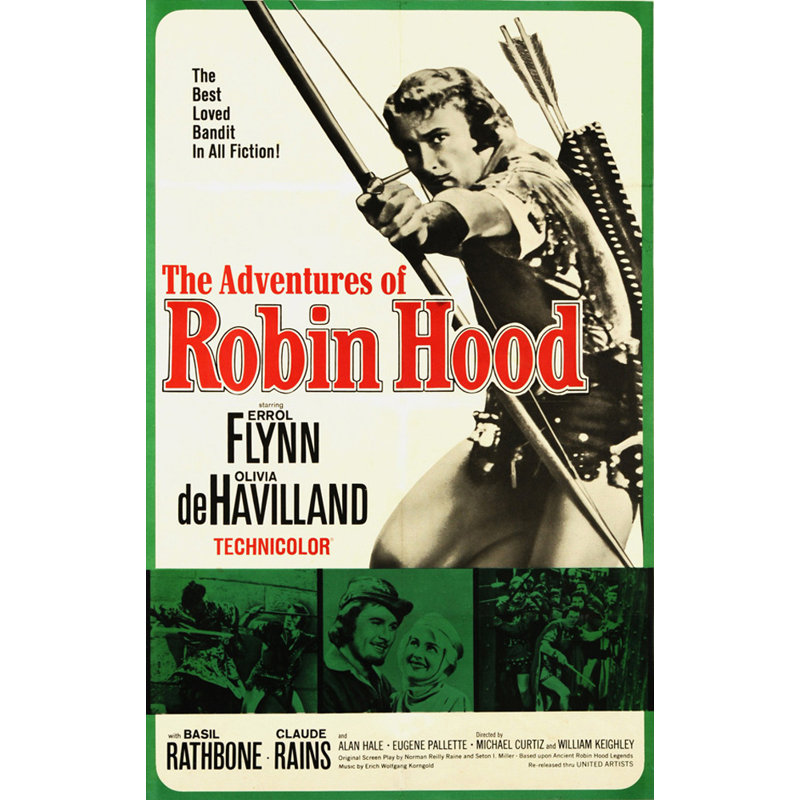 Les aventures de Robin des Bois, H 24 po x l 15 po