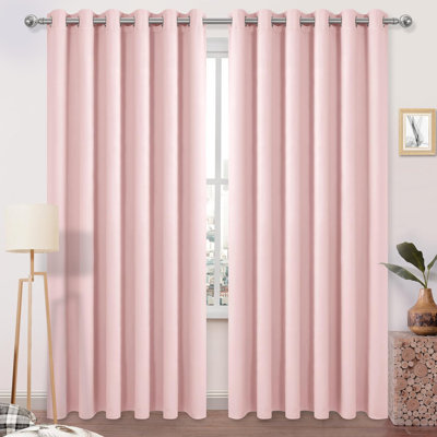 2 Thick Panels Room Darkening 85% Blackout Curtains, Thermal Insulated Block Out Light Grommet Top Drapes