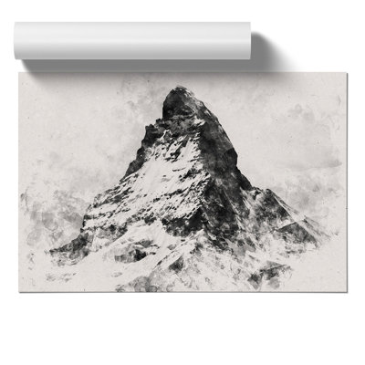 Matterhorn Mountain Watercolour - Frameless Print