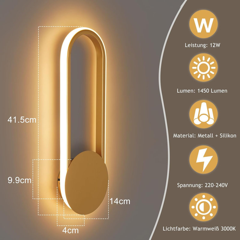 LED Flush Mounted Sconce, Gold