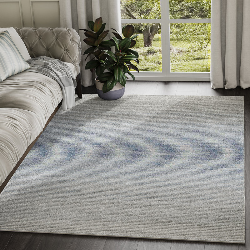 Tapis gris / bleu Woodstock, Rectangle 7 pi 9 po x 10 pi 2 po