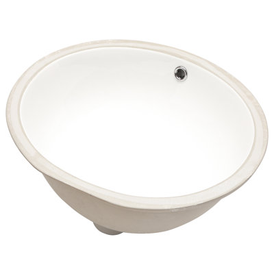 Pure White Ceramic Oval Bathroom Basin Sink - 19"X16" Undermount With Overflow, Low Water Absorption, Acid Resistance, Fashion And Function Lavatory Scratch- Construction