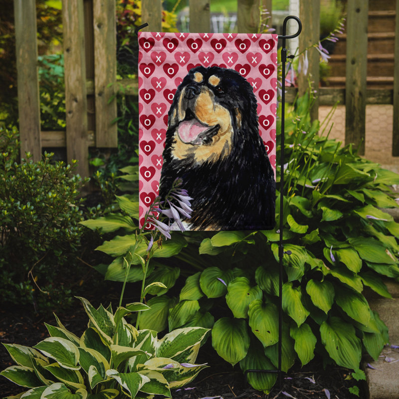 Drapeau de jardin à 2 côtés Avariella Cooper Love and Hearts, Mastiff tibétain