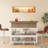 L-Shaped Home Bar Unit With Stemware Racks And LED Light, Bar Table With Storage