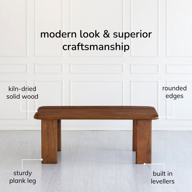 Adalhi Solid Wood Sled Coffee Table, Walnut