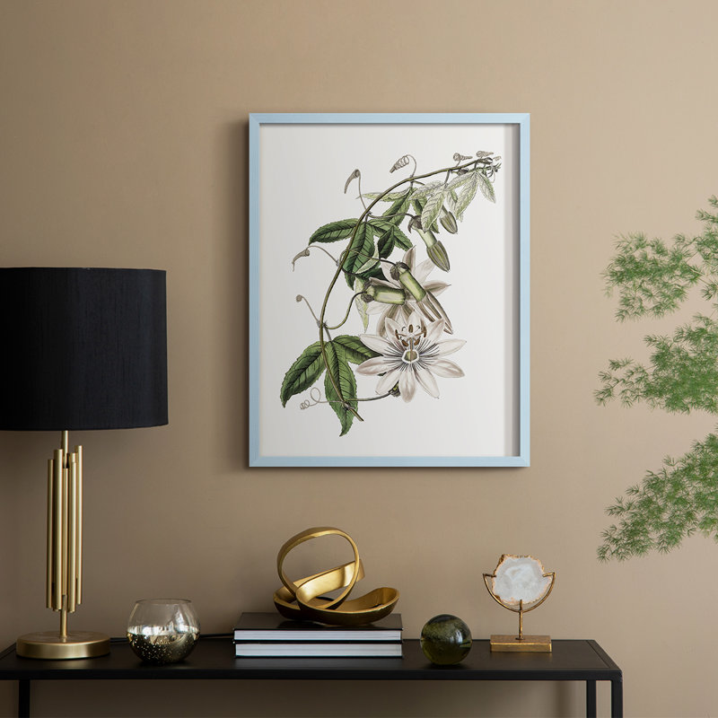 Tropical Botanical II, reproduction encadrée - bois massif, Bleu, H 15 po x l 12 po