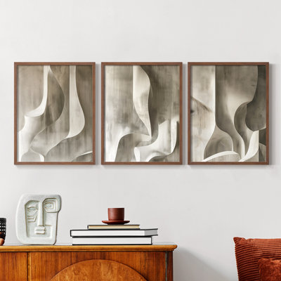 Abstract  Series  CLVII  -Set Of 3 Framed Giclee Prints -Ready to Hang