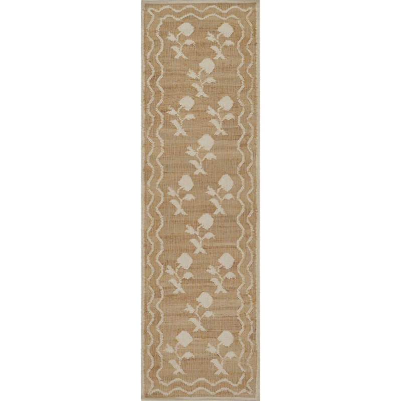Tapis ivoire tissé à la main Erin Gates par Momeni Orchard, Tapis de couloir 2 pi 3 po x 8 pi
