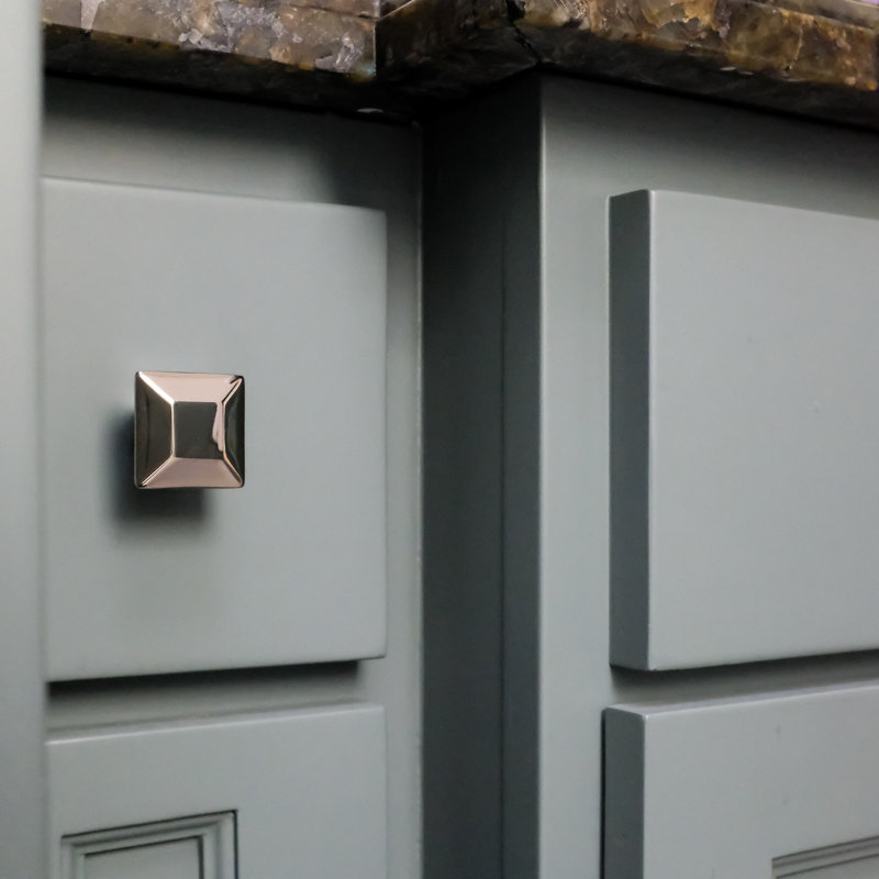 Diamond Geometric Knob, Polished Nickel