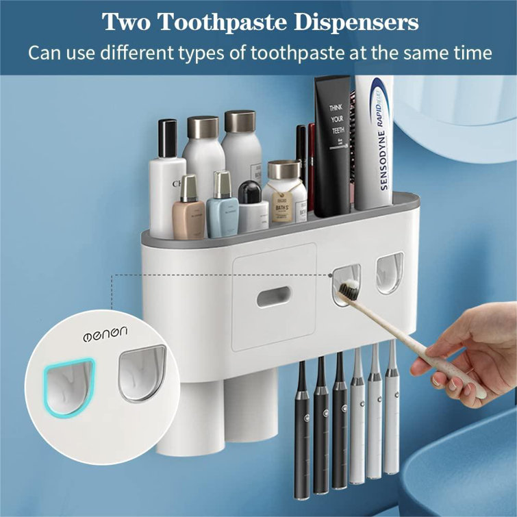 menggutong 2 Piece Automatic Toothbrush Holder with Toothpaste