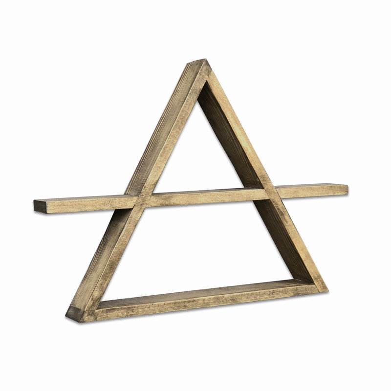 Étagère flottante triangulaire en bois massif 2 pièces Stephany