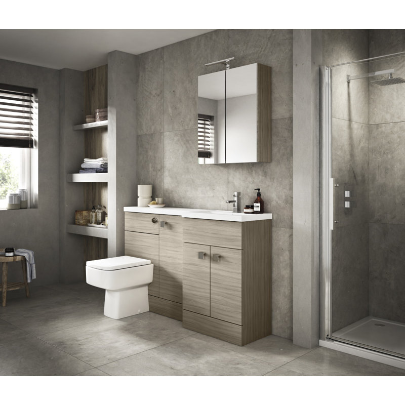 Fusion 150.4mm Bathroom Vanity with Basin, Anthracite Woodgrain