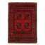 Tapis rouge foncé en laine noué à la main de conception unique 3 pi 4 po x 4 pi 8 po Iovica