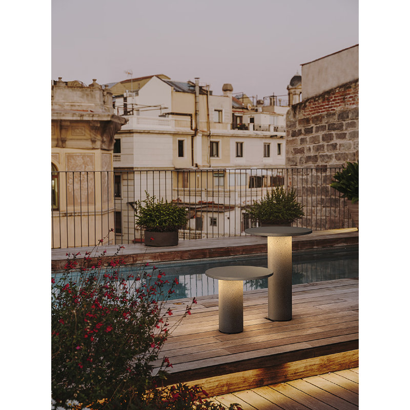 Moal Cement Integrated LED Bollard Light, 27.88" H x 17.75" W x 17.75" D
