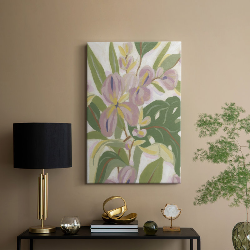 Orchidée tropicale brossée II - galerie Cavas sur mesure, H 18 po x l 12 po