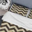 Ensemble de housse de couette transitionnelle brun crème à chevrons Glam I-109161353