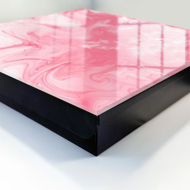 Key cabinet, Opens to the left, 30x30x5, Black, Abstract pink in a dynamic composition, 