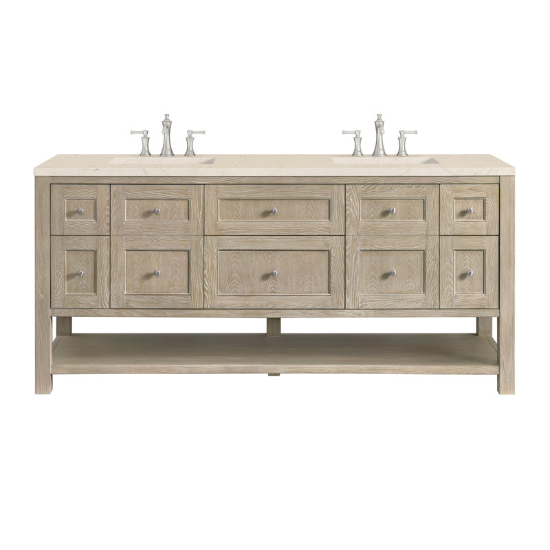 Breckenridge 72'' W Double Vanity, Whitewashed Oak, Lime Delight, 8" Widespread