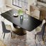 Hobart Modern White Rectangular Sintered Stone Dining Table with Pedestal Base
