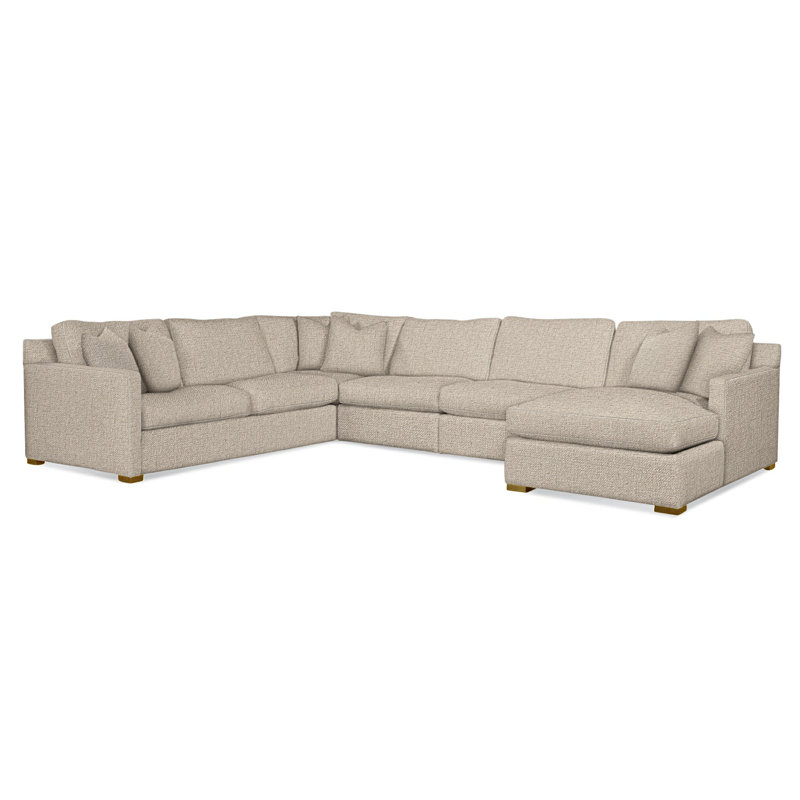 Bel-Air U-Sectional, Left Hand Facing, Eggshell Crypton Performance; 0884-93, Havana Finish