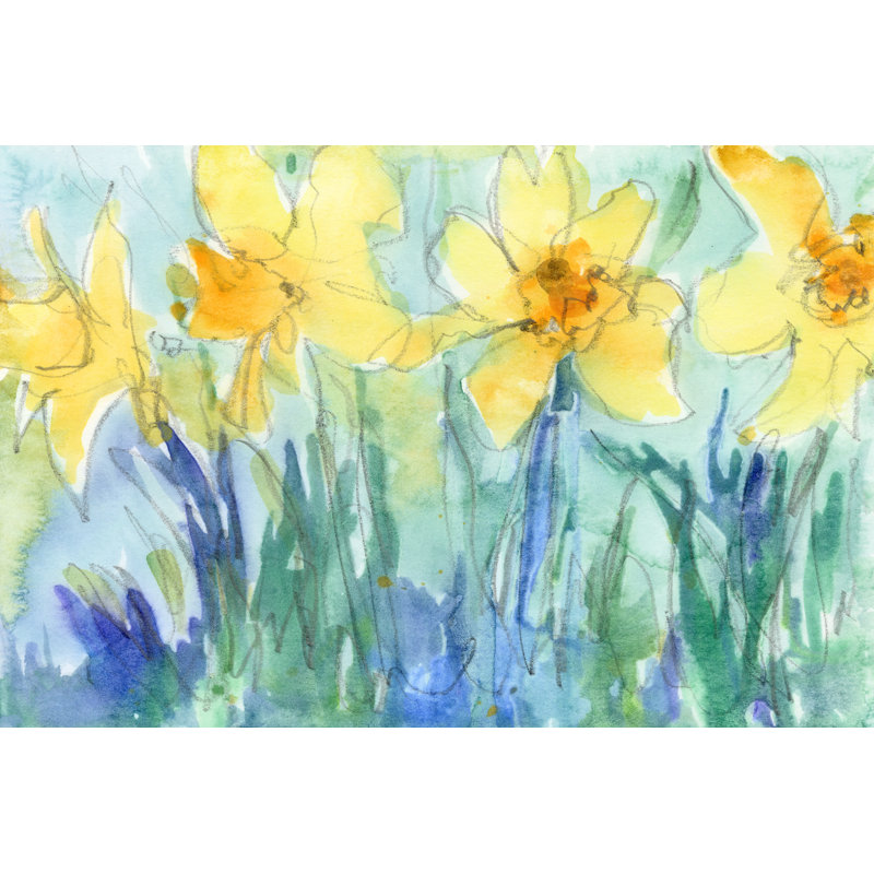 Daffodil Blooms II - Painting, Wrapped Canvas, 81 cm H x 122 cm W