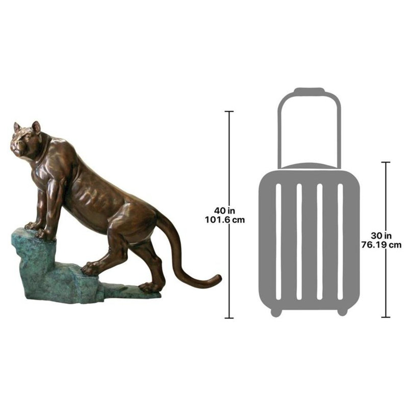 Cougar on a Rock Garden Statue