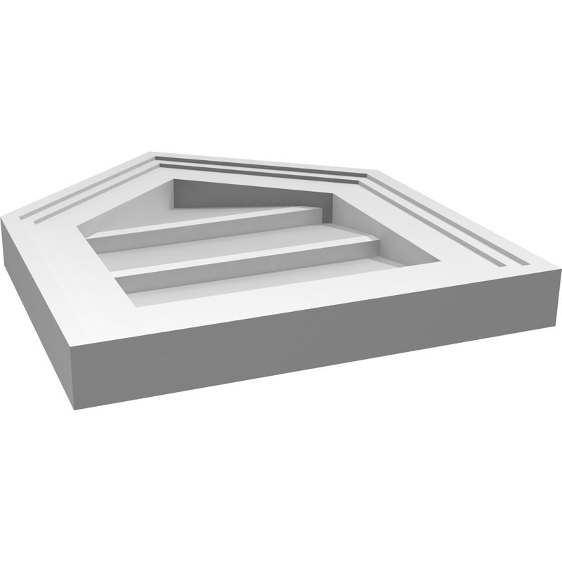 Peaked Top Surface Mount Signature Urethane Non-Functional Gable Vent 10/12 Pitch Primed Tan, 14" H x 12" W x 1.5" D