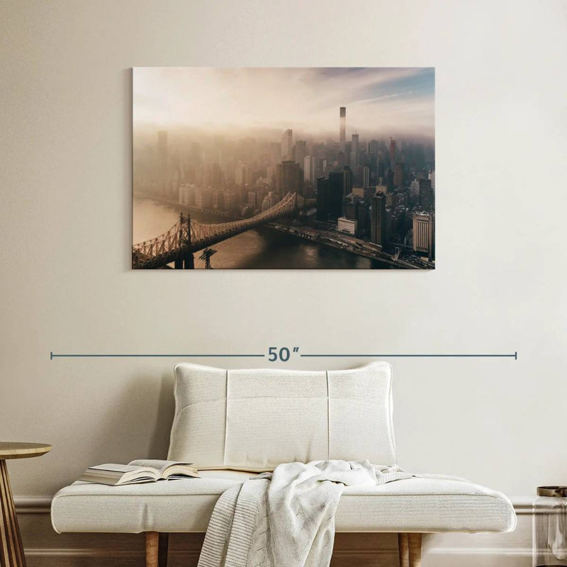 Skyline aérienne de Sirci Manhattan, H 26 po x l 39 po