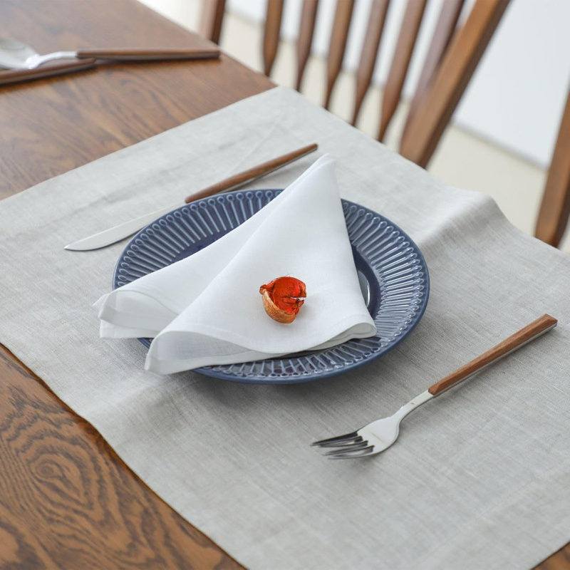 Nappe texturée 100% serviettes de table en paquet de 6, Blanc