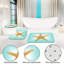Ensemble de 3 tapis de salle de bain turquoise