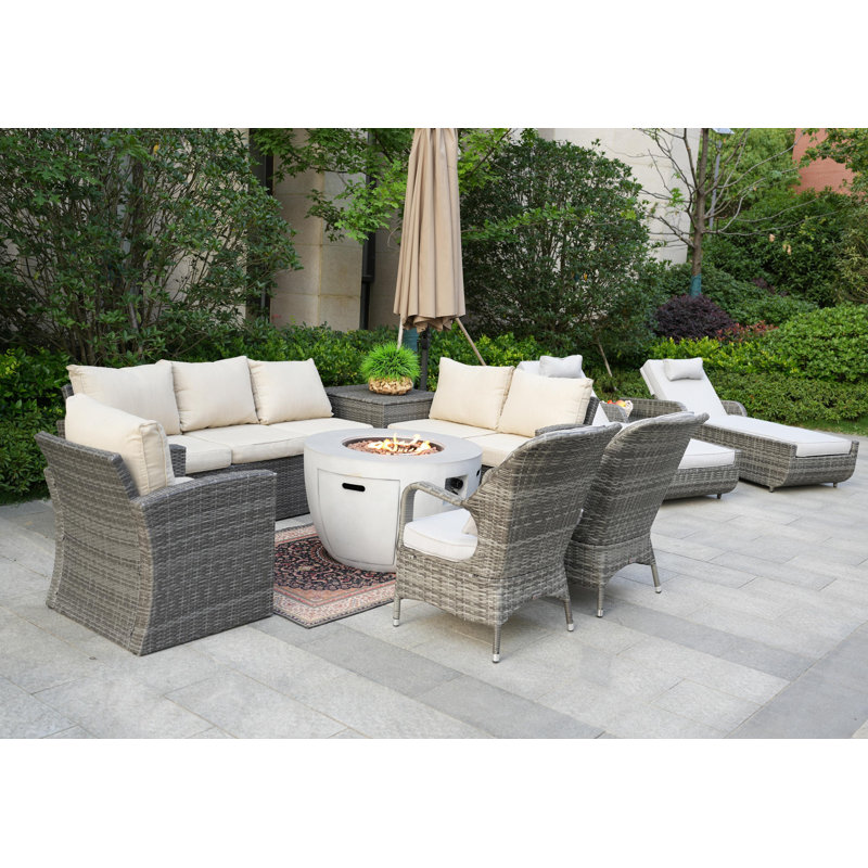Algird 10 - Person Patio Conversation Set with Cushions