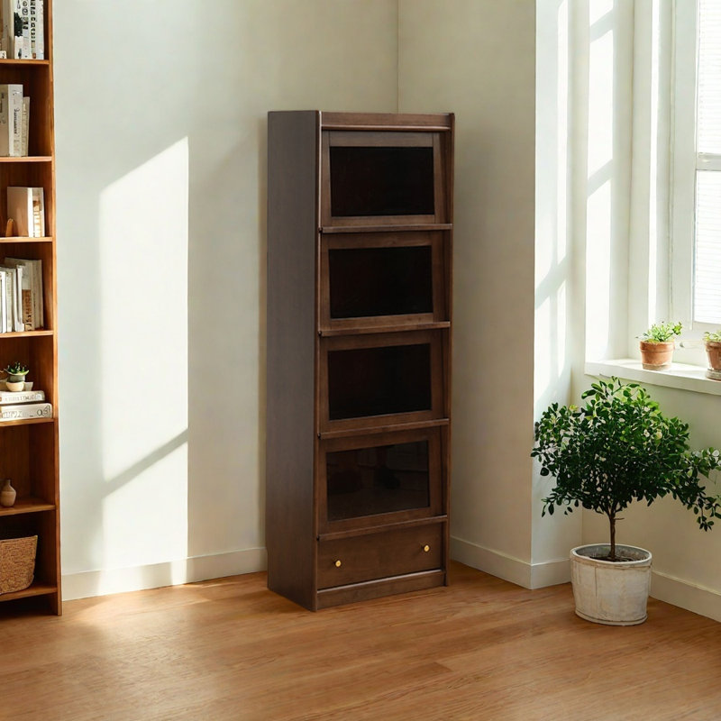 Bibliothèque simple du sol au plafond, (5 tablettes) H 69,29 po x l 23,62 po x P 13,78 po, Marron foncé