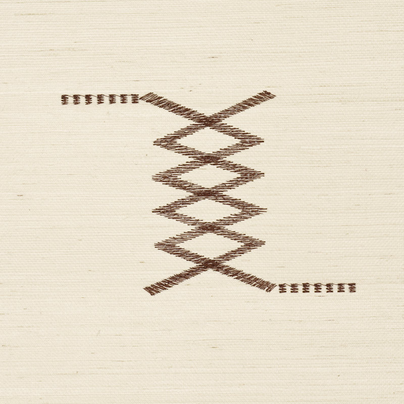 Kin Sisal Embroidery Wallpaper, Hazel/Ivory